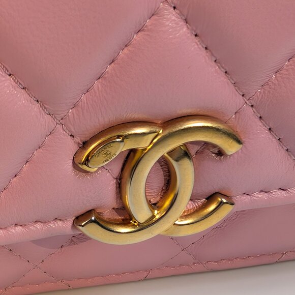 Chanel Classic Pink Wallet on Chain (WOC) Quilted Lambskin with Tonal Chain - Picture 8 of 14